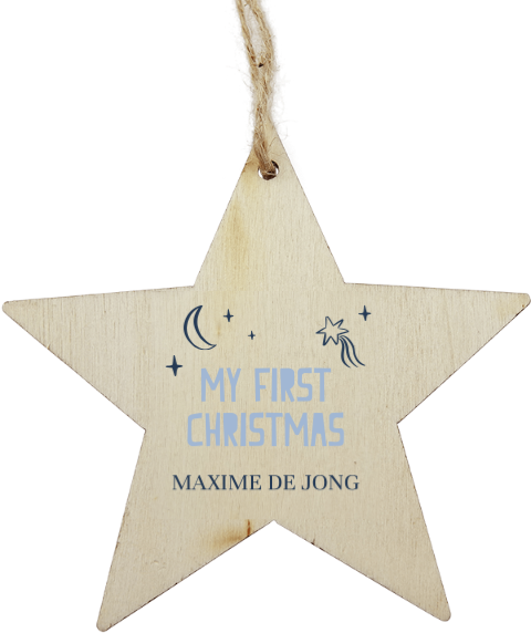 Milestone baby kersthanger met naam