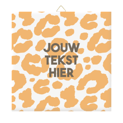 Tegeltje met oranje luipaardprint