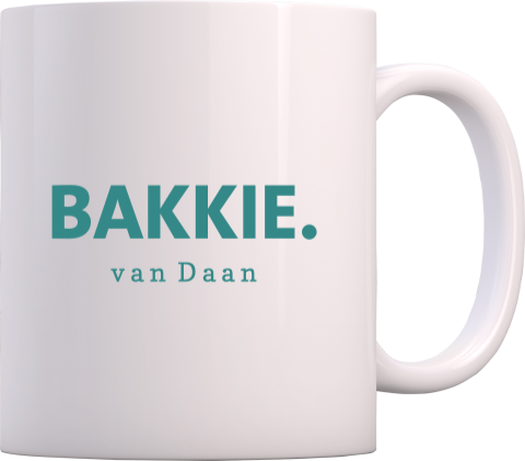 Mok met bakkie tekst als persoonlijk collega­cadeau