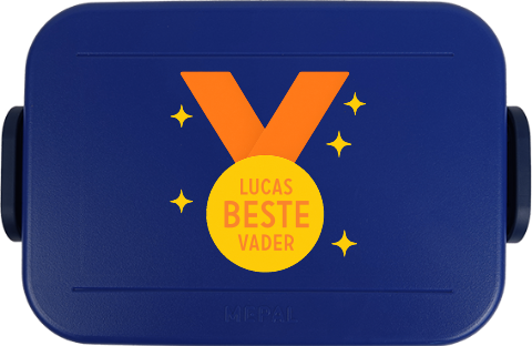Mepal broodtrommel To Go met medaille voor vaderdag