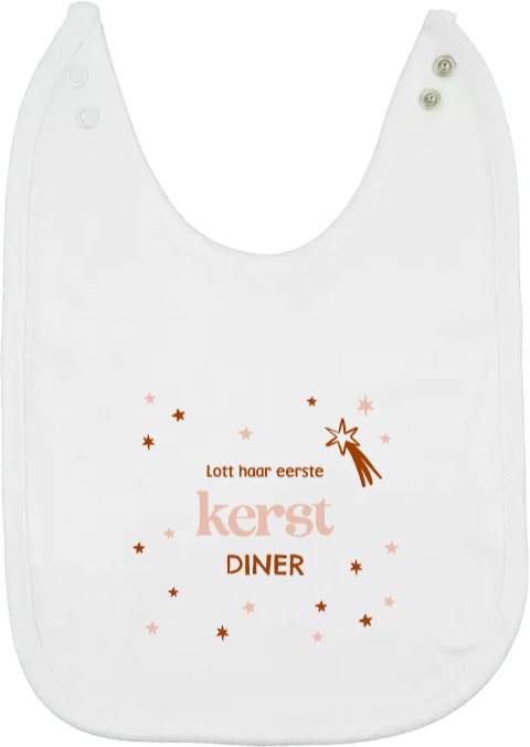 Mijlpaal slabbetje met naam voor baby's eerste kerst