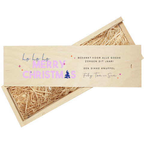 Gepersonaliseerde wijnkist kerst