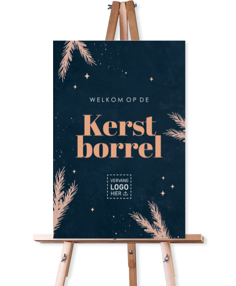 Welkomstbord kerstborrel zakelijk