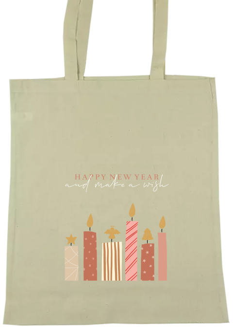 Totebag kaarsjes kerst