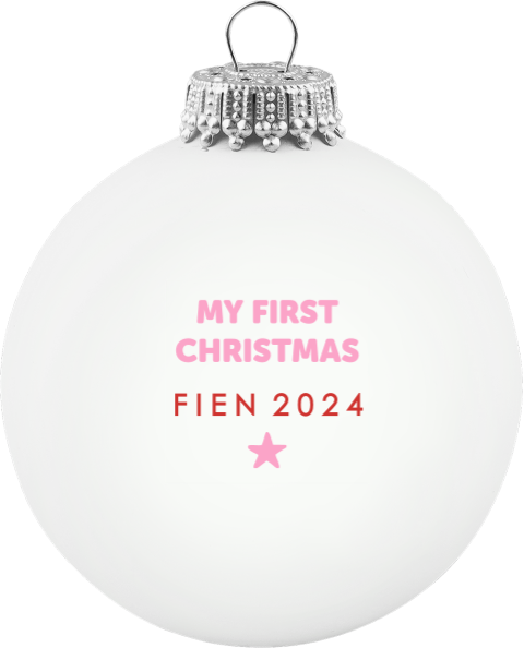 Milestone kerstbal met naam voor baby's eerste kerst