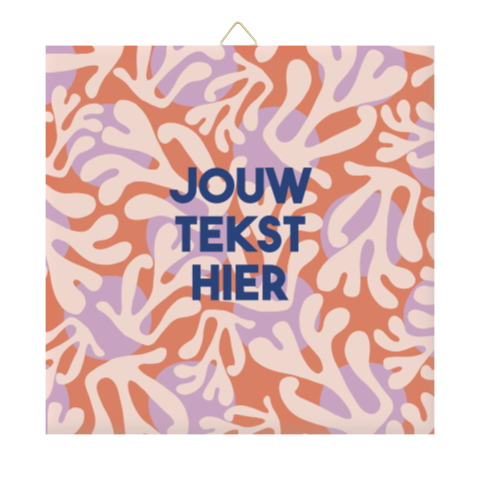 Tegeltje met abstract patroon in vrolijke colorblocking-kleuren