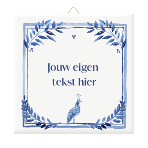 Tekst tegeltje Delfts Blauw