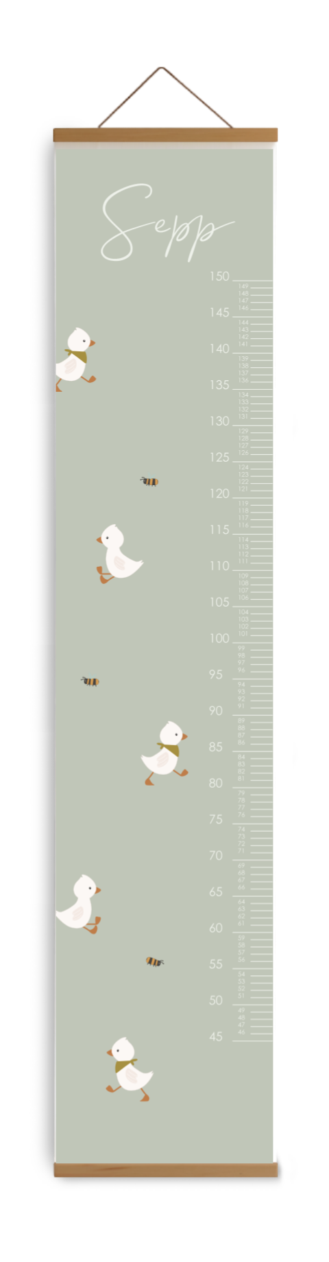 Groeimeter groen met eendjes