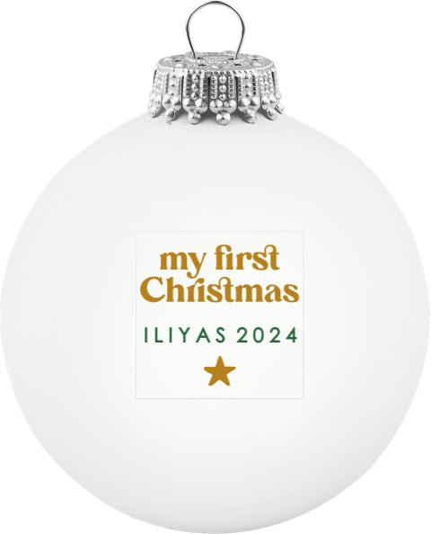 Mijlpaal kerstbal met naam