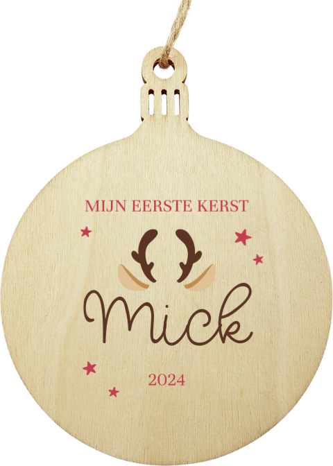 Milestone baby kersthanger met naam