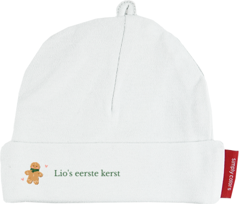 Mijlpalen baby mutsje met naam eerste Kerstmis