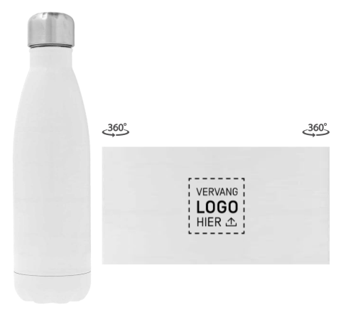 Rvs-fles met logo