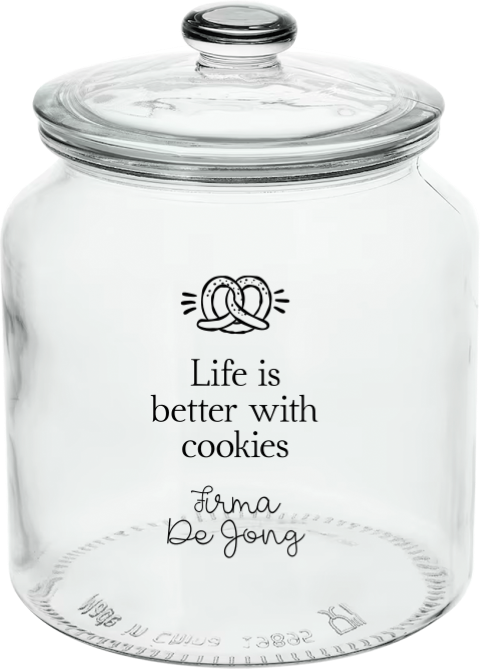 Cookiejar met eigen tekst