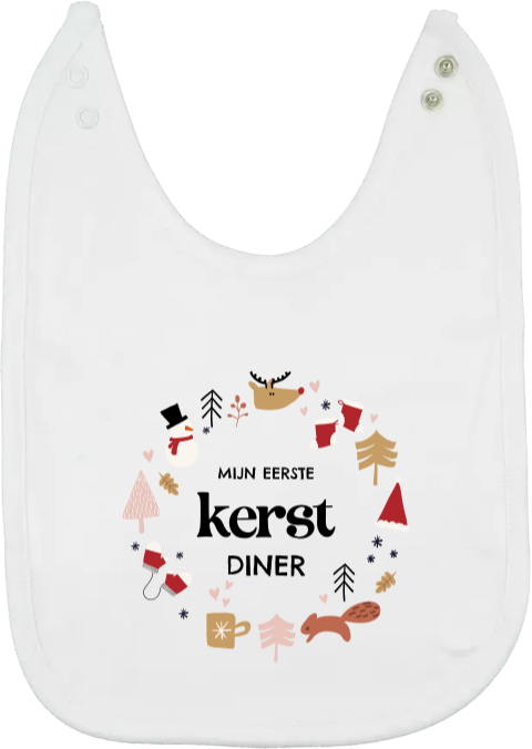 Mijlpaal slabbetje met naam voor baby's eerste kerst