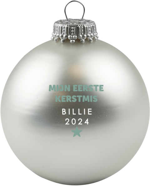 Milestone kerstbal met naam voor baby's eerste kerst