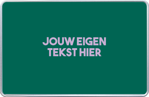 Koekblik relatiegeschenk in colorblocking stijl