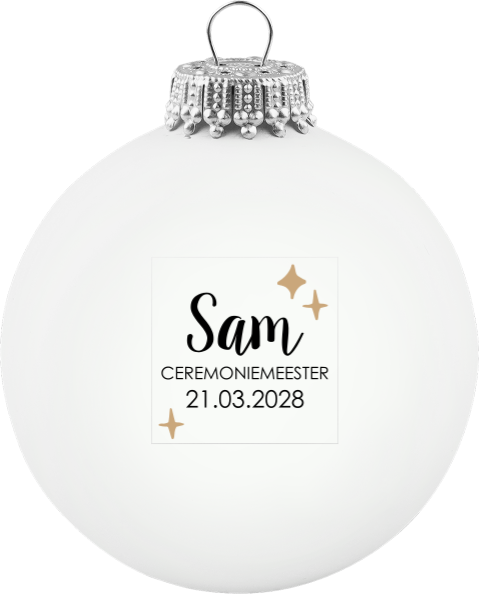 Ceremoniemeester vragen gepersonaliseerde kerstbal