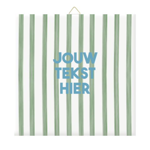 Tegeltje met groen en wit streeppatroon