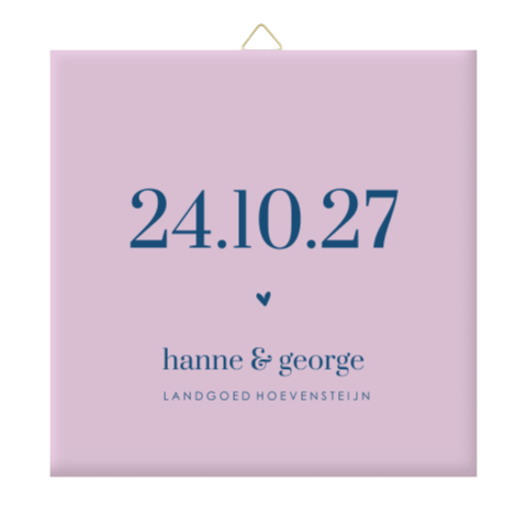 Trendy tegeltje met color blocking in lila en blauw