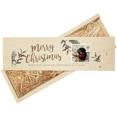 Kerstcadeau gepersonaliseerde wijnkist