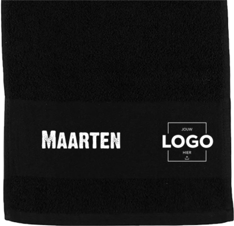 Golfhanddoek met naam en logo aanpasbaar