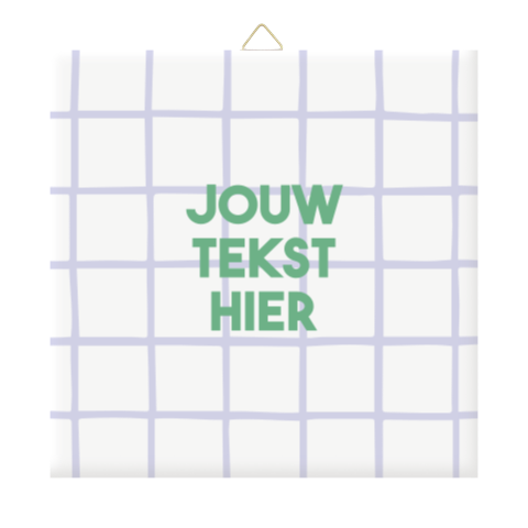 Tegeltje met lila ruitjespatroon