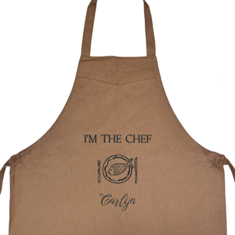 Gepersonaliseerde kookschort voor chef
