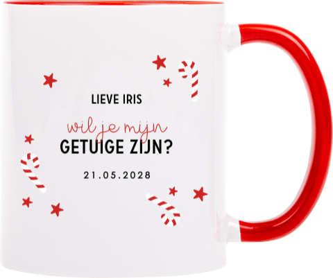 Kerst mok bedrukken zuurstok getuige vragen