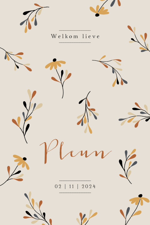 Raamsticker met gekleurde blaadjes en bloemen