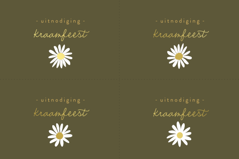 DIY kraamfeest kaartje met madeliefjes en goudfolie