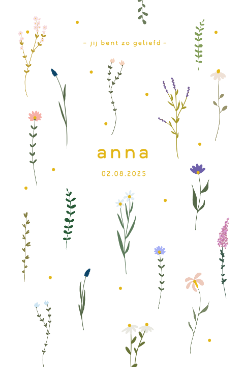 Staande raamsticker met bloemen en stipjes