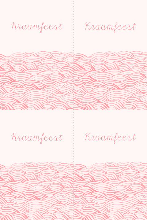 DIY kraamfeest kaartjes met roze watercolor golven