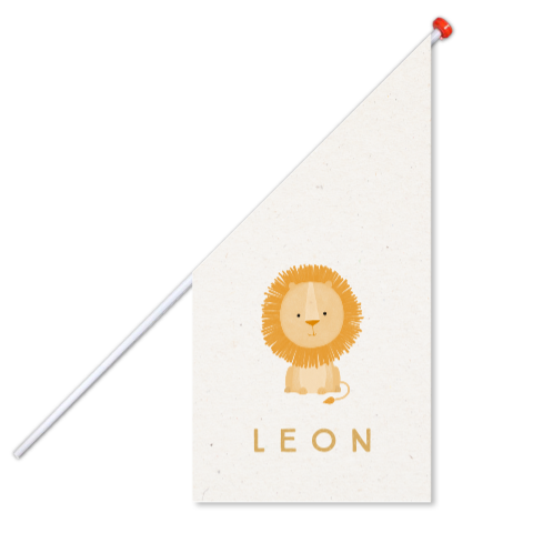 Kioskvlag voor een jongen of een meisje met een leeuw