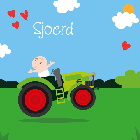 Geboortekaartje boerderij traktor jongen