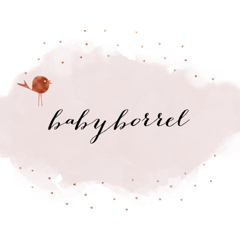 Babyborrel uitnodiging hartjes koperkleur