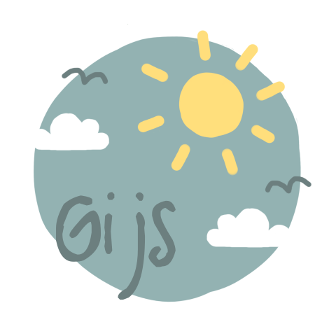 Clean rond geboortekaartje voor een jongen met zon en wolken