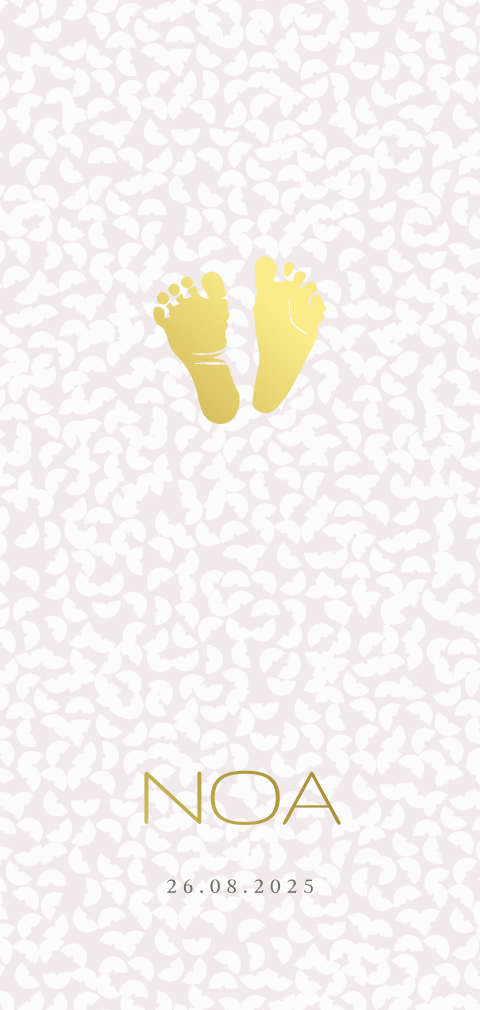 Geboortekaartje voor een meisje met baby voetjes