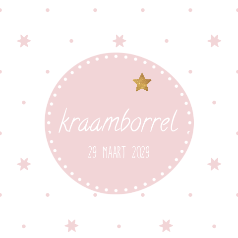 Babyborrel kaartje met roze sterretjes