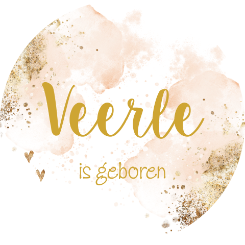 Raamsticker roze waterverf goudlook spetters