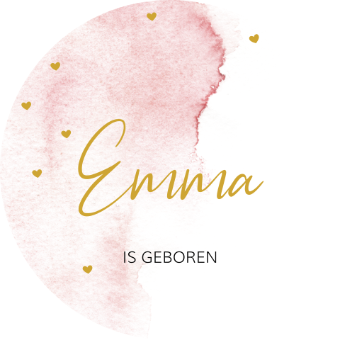 Roze waterverf raamsticker hartjes meisje