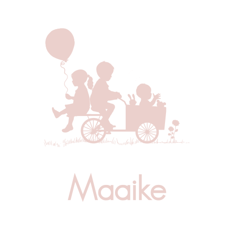Geboortekaartje bakfiets 3e kindje meisje