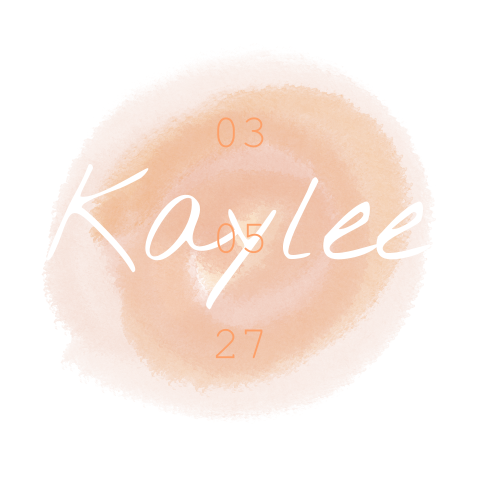 Geboortekaartje meisje aquarel cirkel in zalm