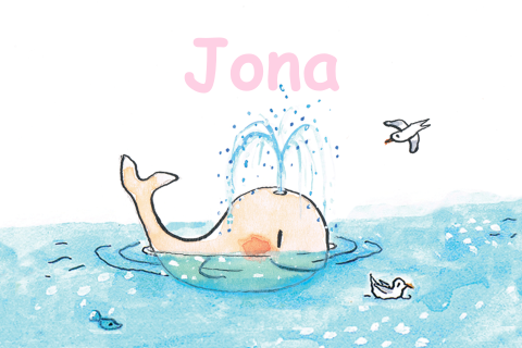 Geboortekaartje meisje, Walvis in Zee