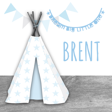Geboortekaartje tipi letterslinger jongen