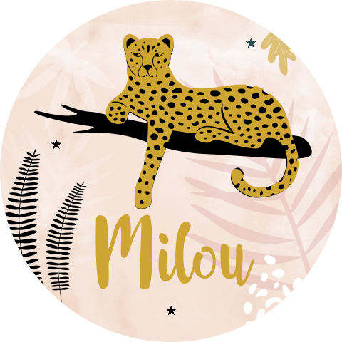Raamsticker roze met een panter