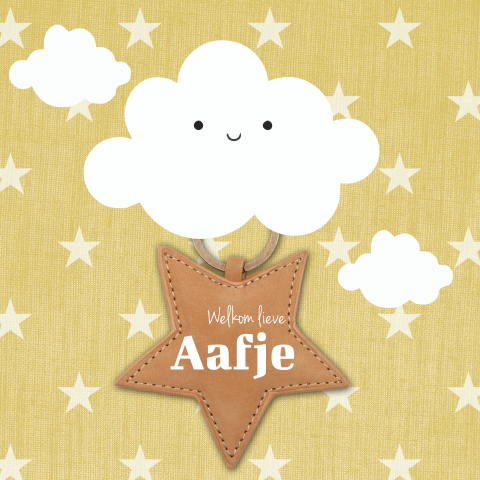 Geboortekaartje ster met wolkje