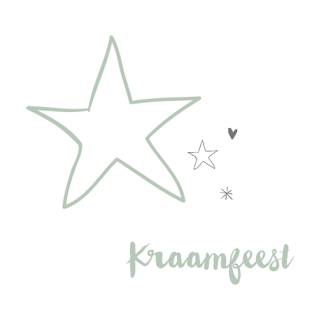 Kraamfeest uitnodiging met mint groene ster