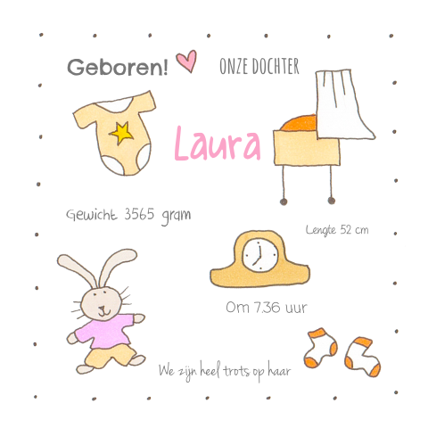 Illustratief kaartje met hippe typografie