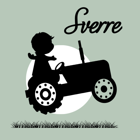Geboortekaartje silhouet jongen tractor