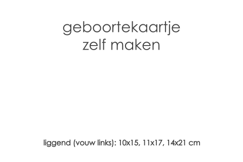 Geboortekaartje Blanco vouw links
